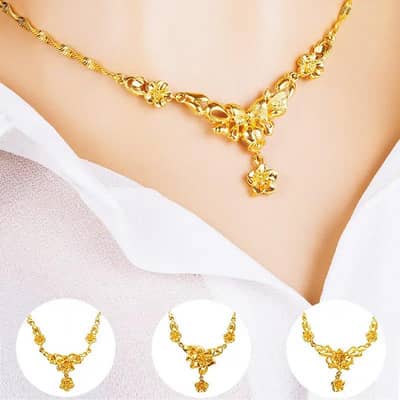 Gold flower Necklace free delivery
