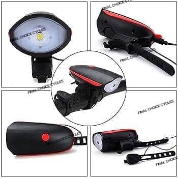 2-in-1 Super Bright TYPE C Rechargeable New Bicycle Light with 120dB Electric Horn Cycle  bicycle safety night Rider light
