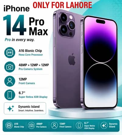 iPhone 14 Pro Max (128GB) PTA Approved On Easy Installment(Only Lahore