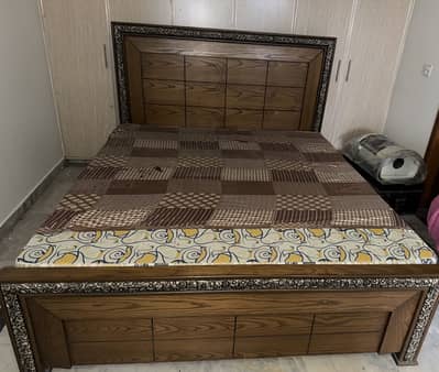 Bed with two side tables