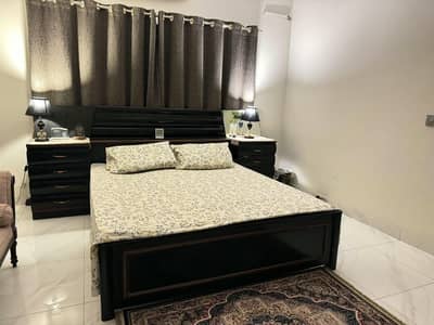 Solid Wood Black Bedroom Set | Storage Bed + Dresser + Side Tables