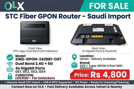 DZS STC FIBER GPON Router ZNID-2428B1 Saudi Import Locked