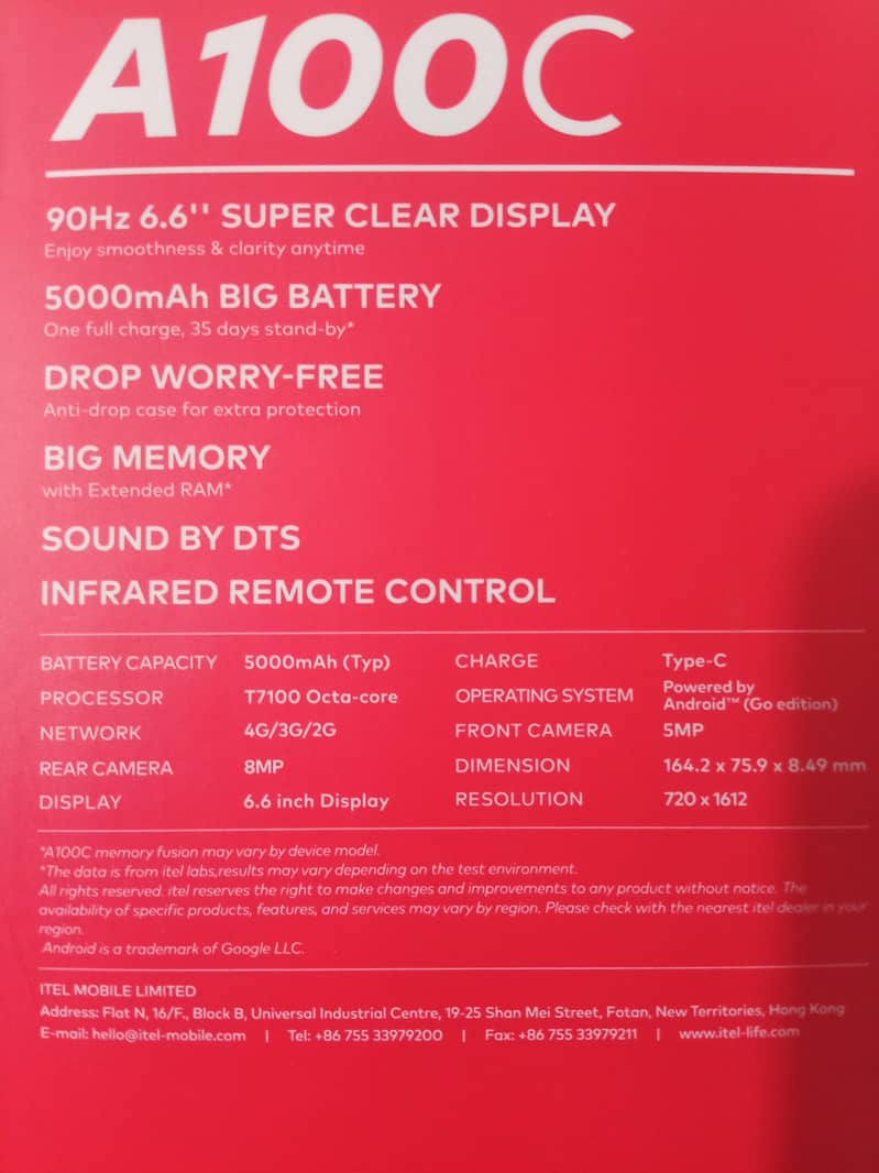 Itel a100c l 4