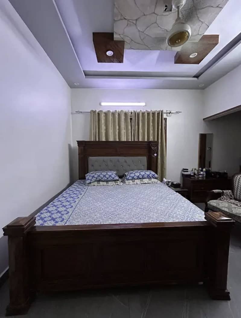 Solid Wooden King Size Bed Set with Dressing Table & Side Tables 1