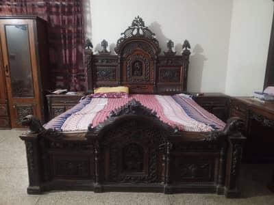 King size bed set | Wardrobe | Dressing table | Show case