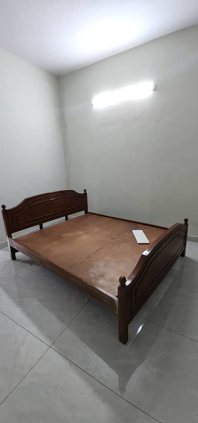 Wooden Double Bed for Sale – Dark Brown