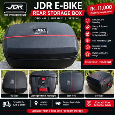 JDR E-Bike Original Rear Storage Box – Excellent Condition