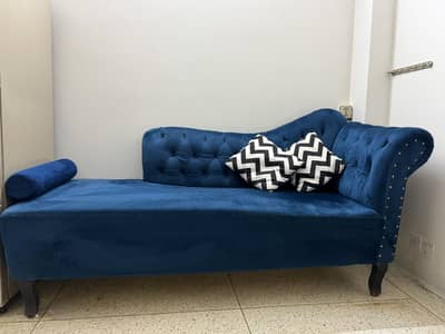 Royal blue sofa