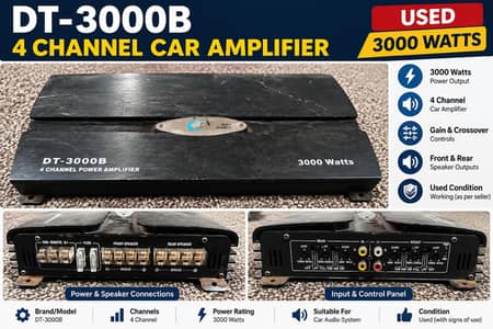 DT-3000B 4 Channel Car Amplifier – Used