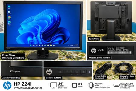 HP Z24i 24-Inch Professional LED Monitor – Fully Working