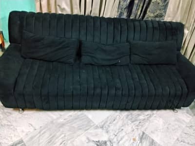 7 seater black sofa