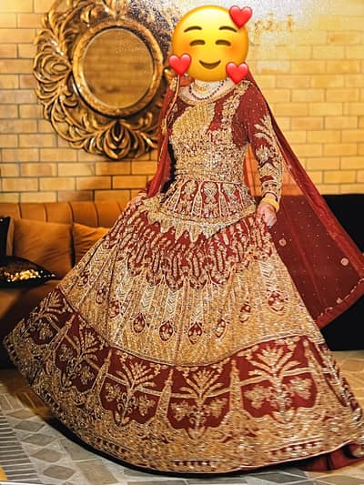 Beautiful Blood Red Bridal Lehenga for Sale