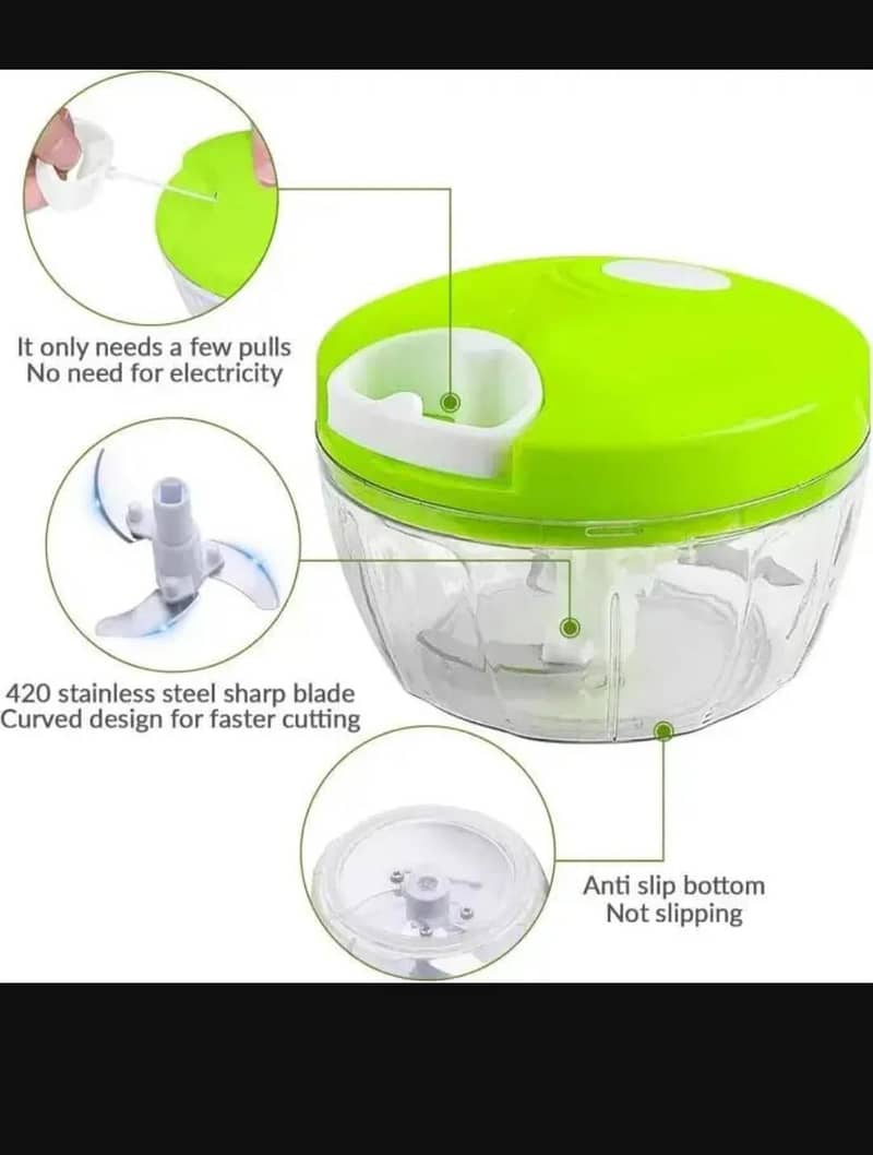 spin chopper 300ml ABS plastic multicolour kitchen essentials 4