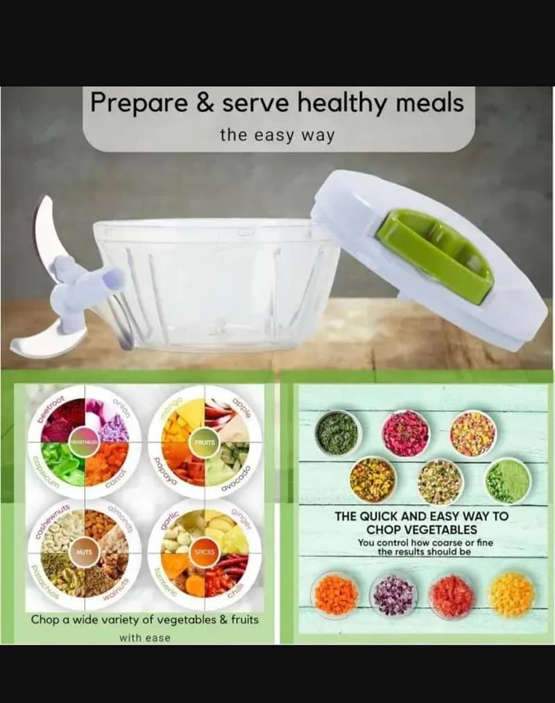 spin chopper 300ml ABS plastic multicolour kitchen essentials 5