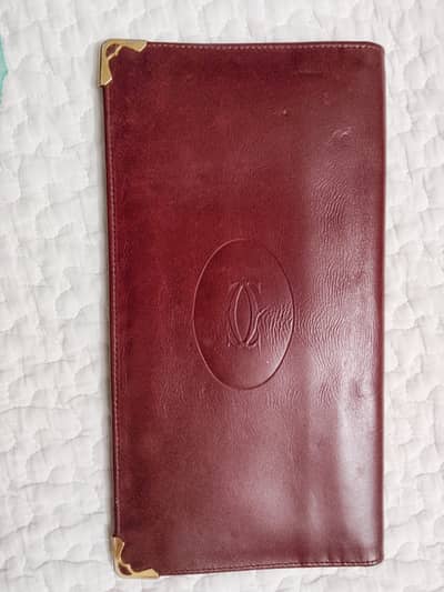 Cartier Paris Burgundy Brown Leather Bifold Wallet