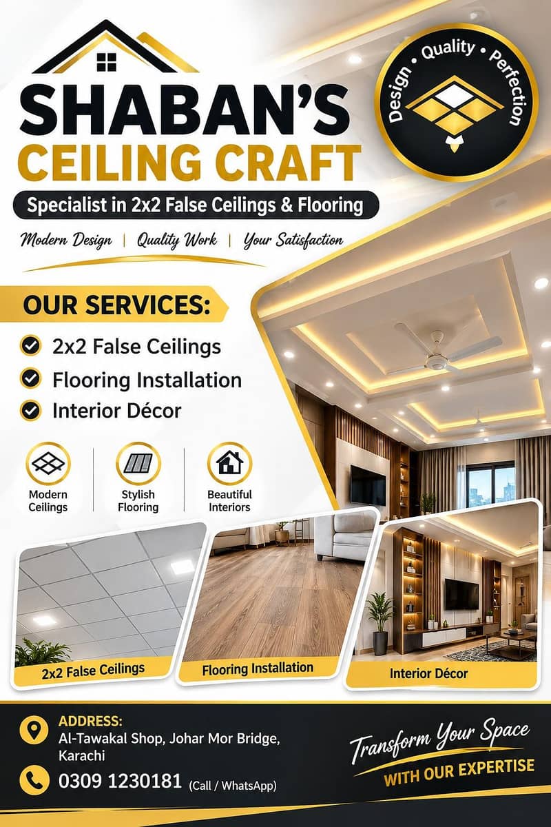False Ceiling Installation, Flooring & Interior Decoration Servic 0