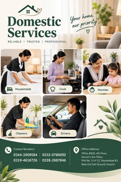 Maid /Cook/ Baby Care / Patient Care / Nurse / Kitchen Helper/ Driver