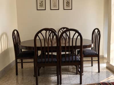 Elegant Dark Brown Dining Table with Chairs