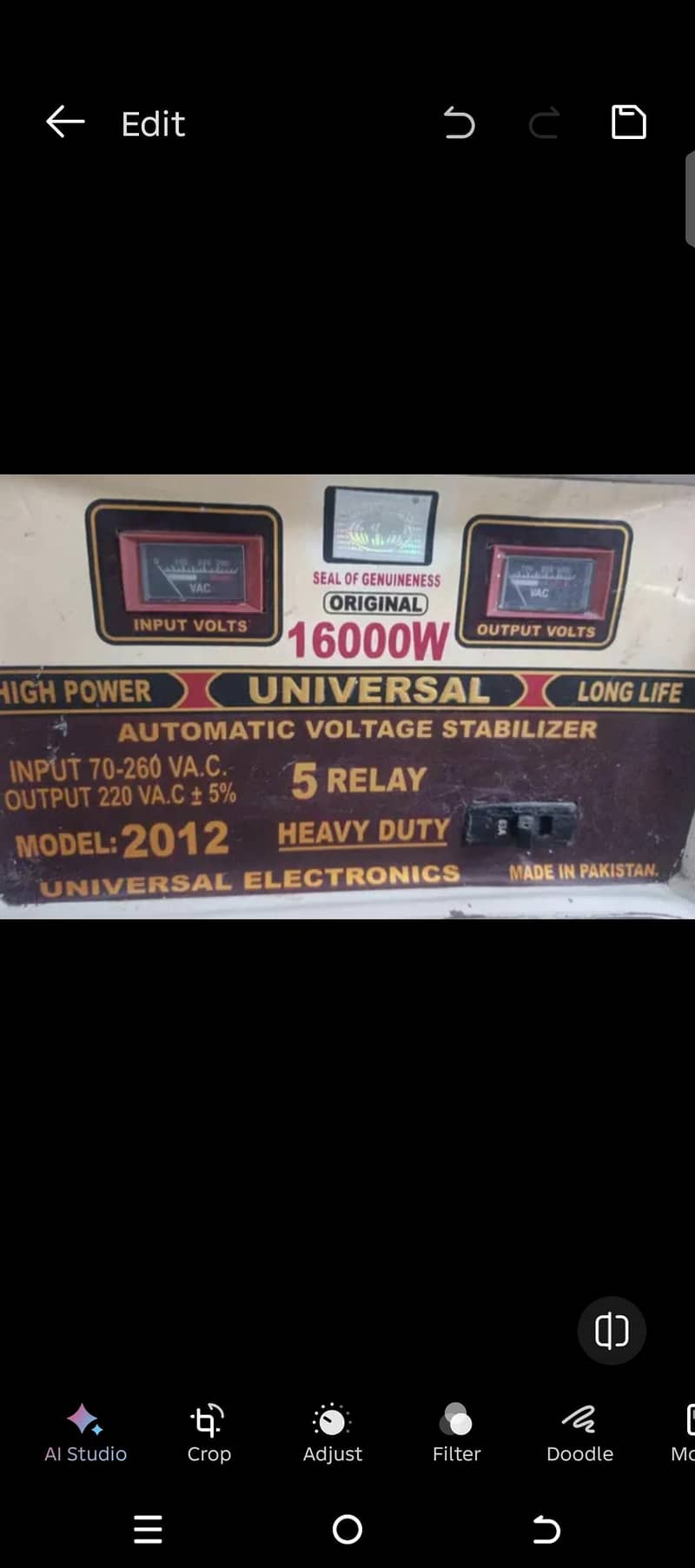 stabilizer 16000W 1