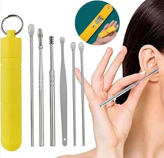 6Pcs Stainless Steel Ear Care Tool Kit | Reusable Ear Pick Cleaning Set with Case