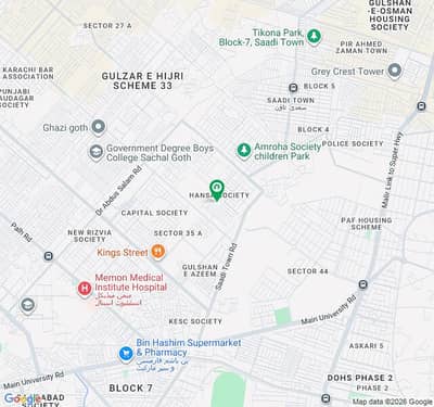 120 Square Yards Prime Corner Plot For Sale In Hansa Society, Scheme 33, Karachi Ideal Location & Leased