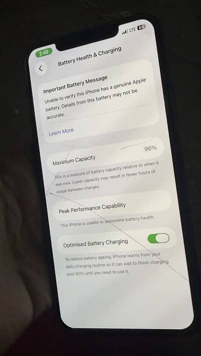 Apple iPhone 11 Pro Max Pta approved 64Gb storage battery health 96