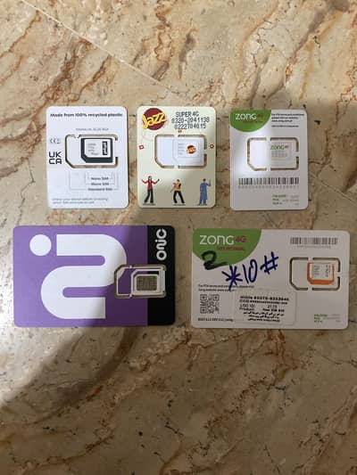 Non-Active SIM Cards Available – Jazz, Zong, Giff Gaff & Onic.
