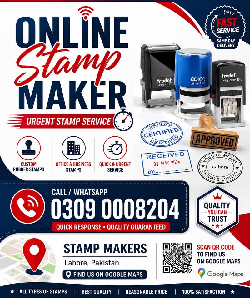 Customized Rubber Stamp, Flash Stamp, Wax Seal, Company & office Stamp 1