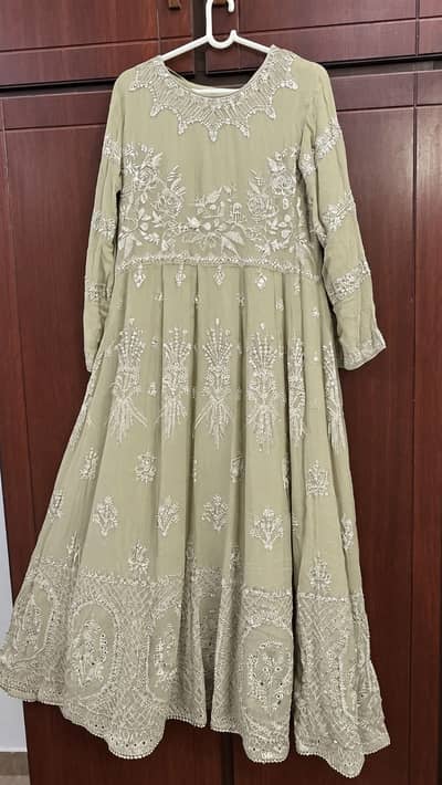 Formal wedding frock light mehndii clr