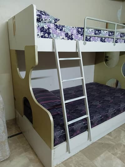 Wooden Bunk Bed with Mattresses
