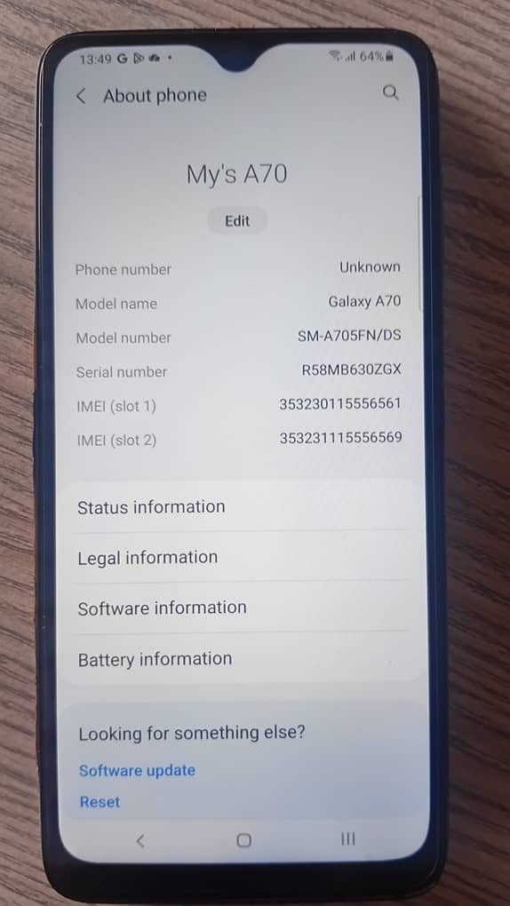 Samsung Mobile A70 2