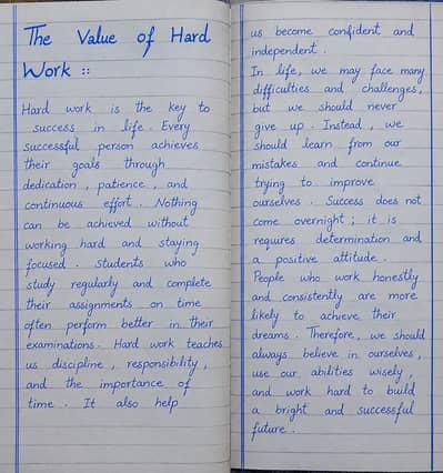 Handwriting Assignment and Notes
