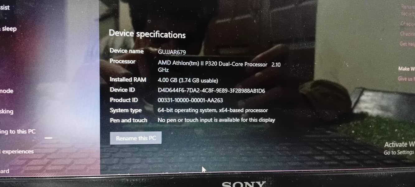 Sony laptop 7