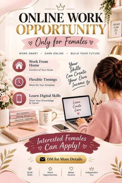  Female Work From Home Opportunity | Flexible Hours | Learn Digital