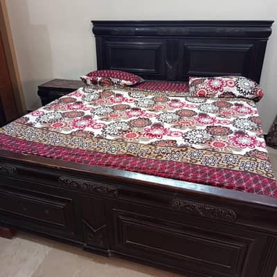 Complete Wooden Bedroom Set with Mattress for Sale