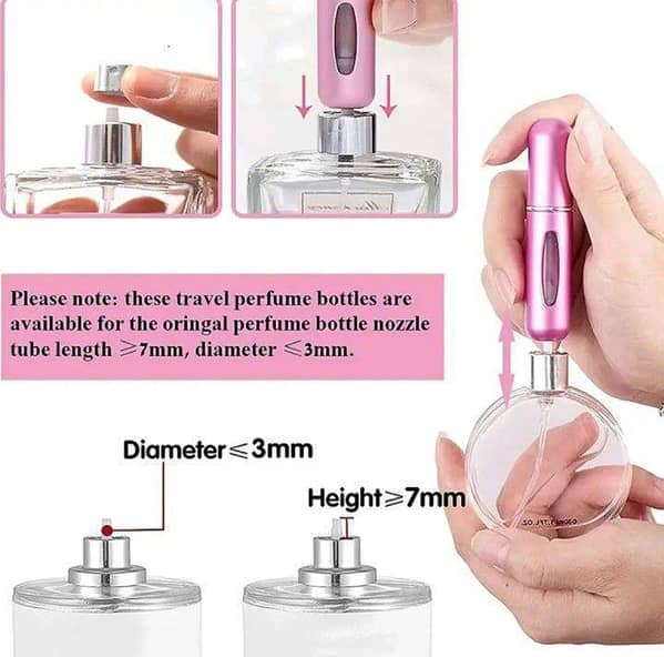 5ml Refillable Perfume Atomizer | Portable Mini Travel Spray Bottle Metal Body