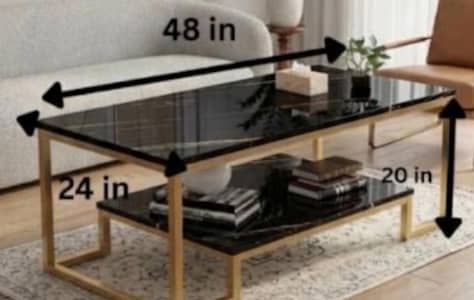 balck and golden coffee table