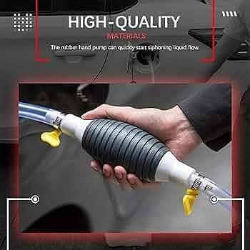 Manual Fuel Transfer Pump with Hose | Hand Siphon Pump for Petrol Diesel Oil & Water