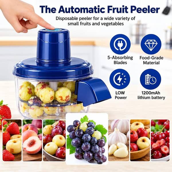 Rechargeable Automatic Electric Fruit & Vegetable Peeler Machine