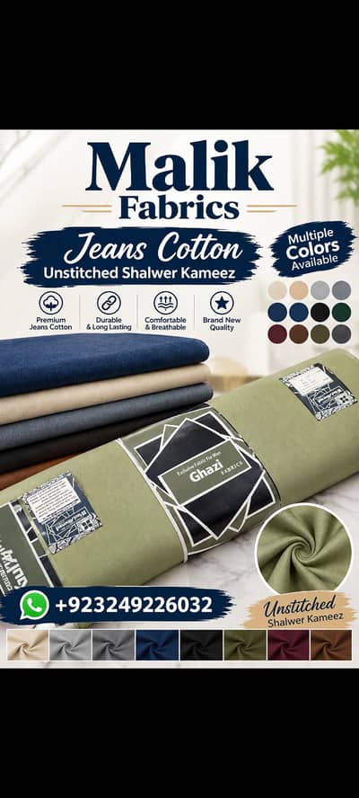 Fabric Jeans cotton Unstitched Shalwer kameez