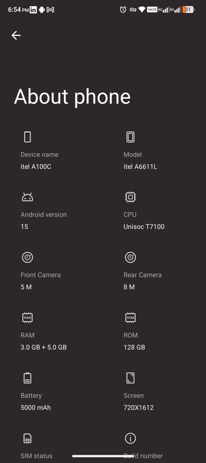 Itel A6611L 0