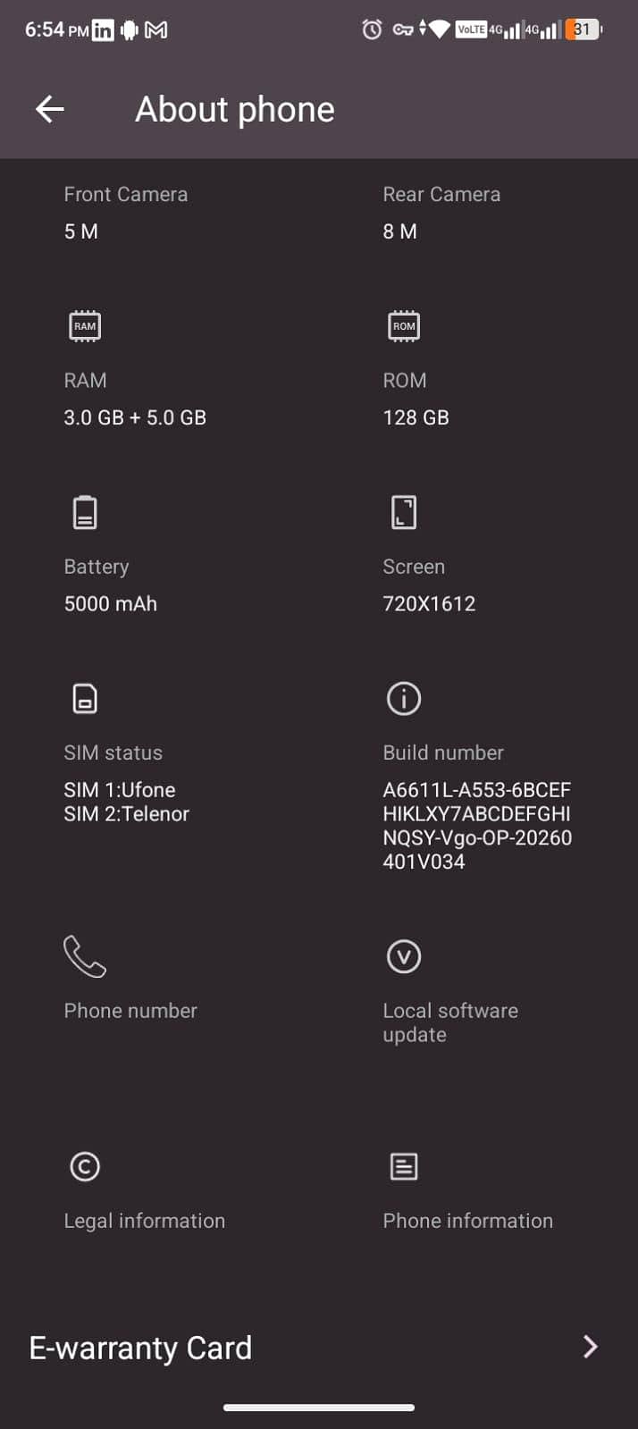 Itel A6611L 1