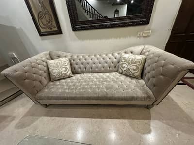Luxury 7 Seater Royal Sofa Set | Elegant Beige