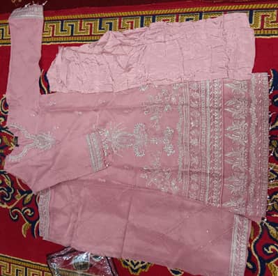 pink party fancy suit embroidered Rs 10000