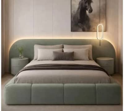 Double bed / King size bed / Poshish bed/ bed set /Wooden Bed / Sale