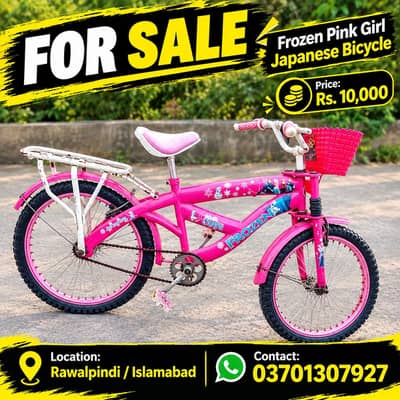FOR SALE – Frozen Pink Girl Japanese Bicycle