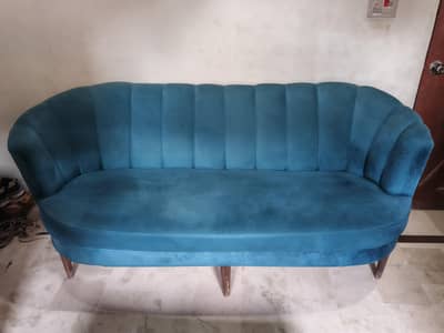 Premium Teal Blue Velvet 7-Seater Sofa Set