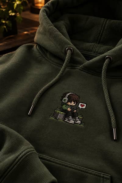 Grey Printed Classic Hoddie