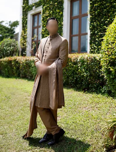 Wedding Sherwani Set Complete, Ismail Farid Design (Worn Once)