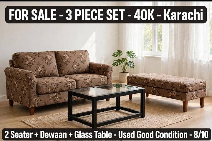 seater sofa,deewan,glass table 0